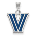 Sterling Silver Rhodium-plated LogoArt Villanova University Letter V Small Enameled Pendant