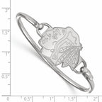 Sterling Silver Rh-plated NHL LogoArt Chicago Blackhawks Bangle