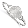 Sterling Silver Rh-plated NHL LogoArt Chicago Blackhawks Bangle