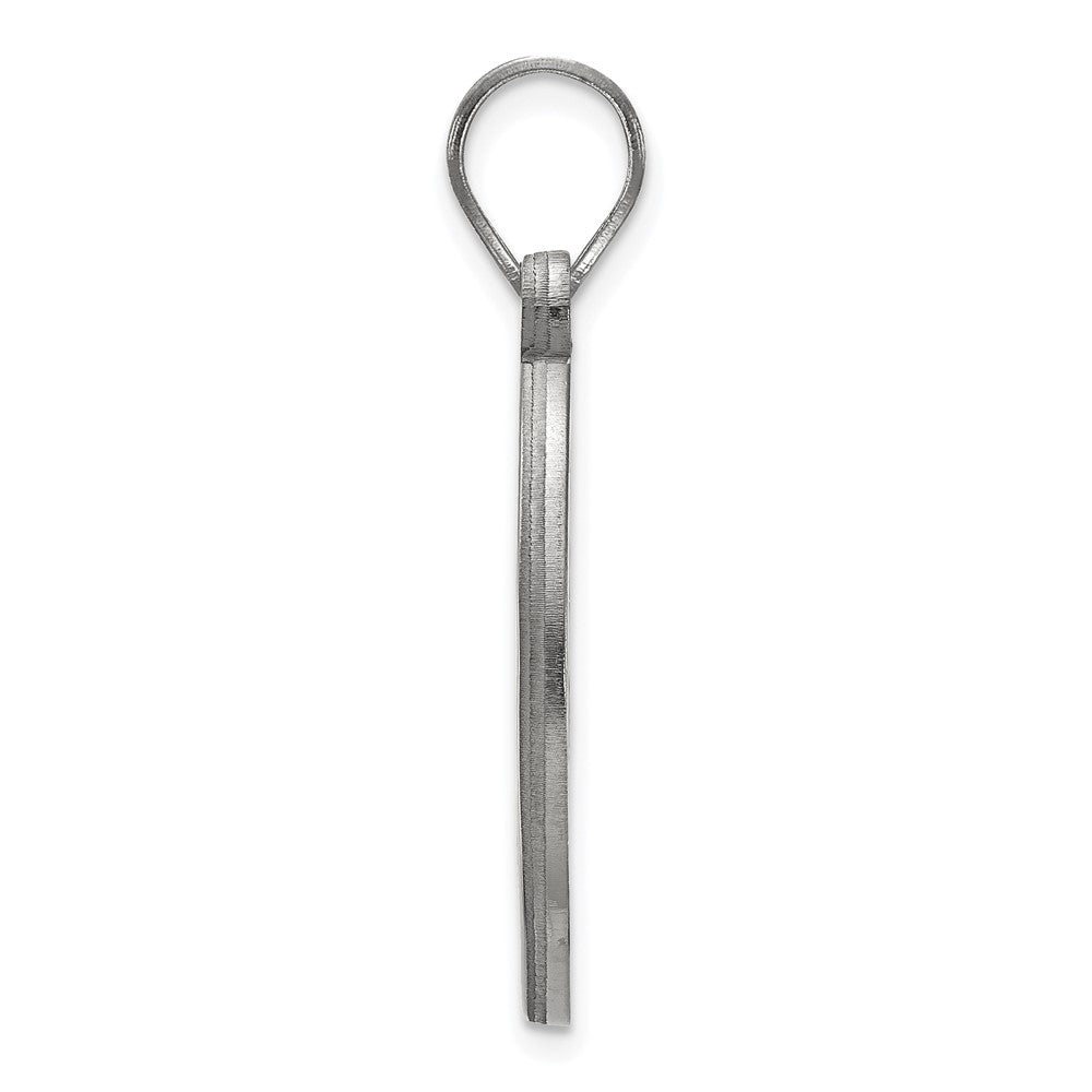 Sterling Silver Rhodium-plated LogoArt Baylor University Bears Medium Circle Pendant