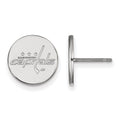 Sterling Silver Rhodium-plated NHL LogoArt Washington Capitals Small Disc Post Earrings