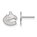 Sterling Silver Rhodium-plated NHL LogoArt Vancouver Canucks Extra Small Post Earrings