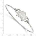 Sterling Silver Rhodium-plated LogoArt East Carolina University Pirate Small Center 7 inch Wire Bangle