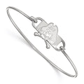 Sterling Silver Rhodium-plated LogoArt East Carolina University Pirate Small Center 7 inch Wire Bangle