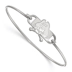 Sterling Silver Rhodium-plated LogoArt East Carolina University Pirate Small Center 7 inch Wire Bangle