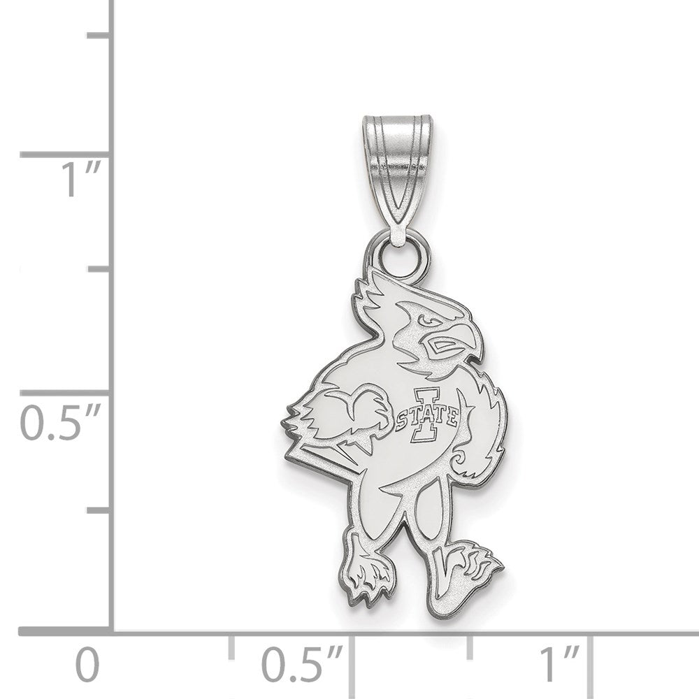 14k White Gold LogoArt Iowa State University Cardinal Large Pendant