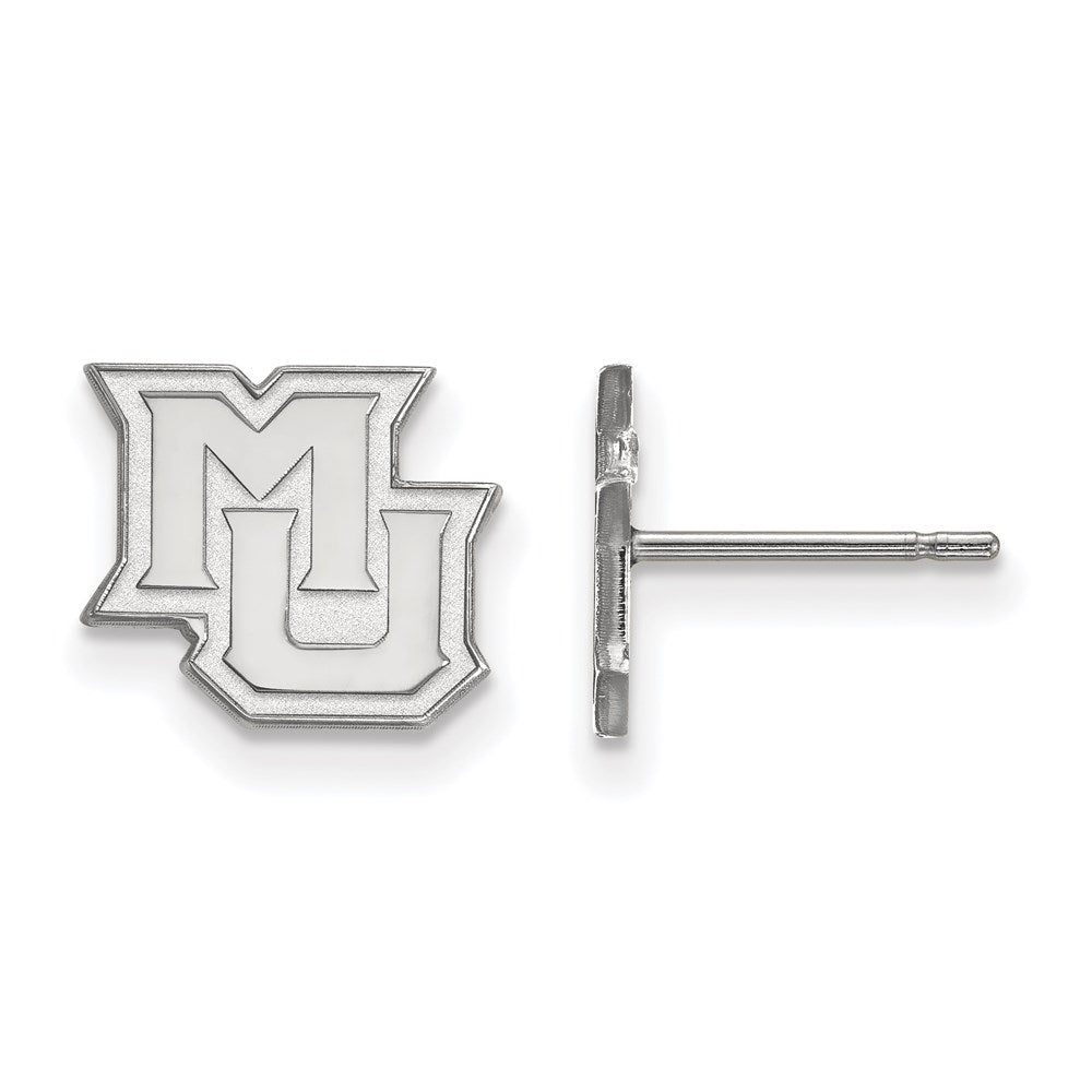 10k White Gold LogoArt Marquette University M-U Extra Small Post Earrings