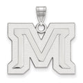 10k White Gold LogoArt Montana State University Letter M Large Pendant