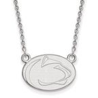 14k White Gold LogoArt Penn State University Lion Small Pendant 18 inch Necklace