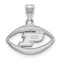 Sterling Silver Rhodium-plated LogoArt Purdue University Letter P Football Pendant