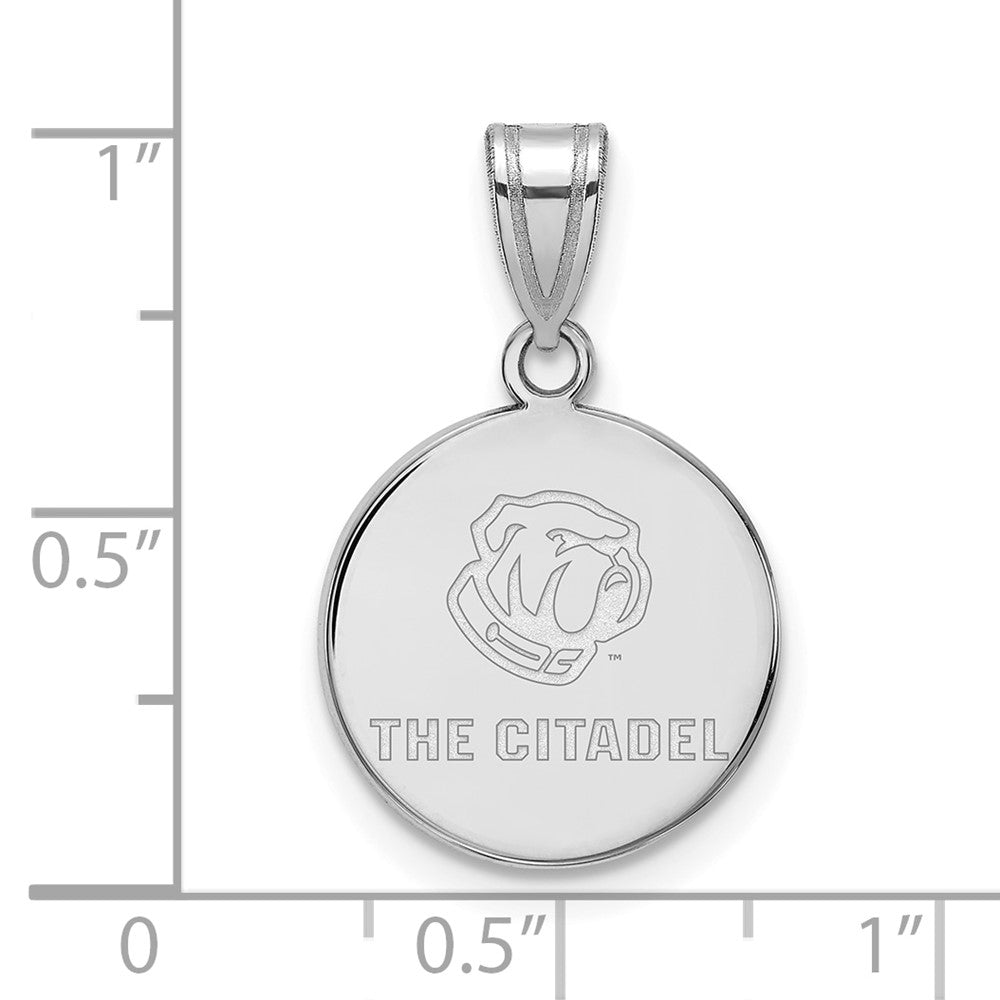 Sterling Silver Rh-plated LogoArt The Citadel Medium Pendant