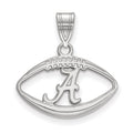 Sterling Silver Rhodium-plated LogoArt University of Alabama Letter A in Football Pendant