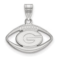 Sterling Silver Rhodium-plated LogoArt University of Georgia Letter G Football Pendant