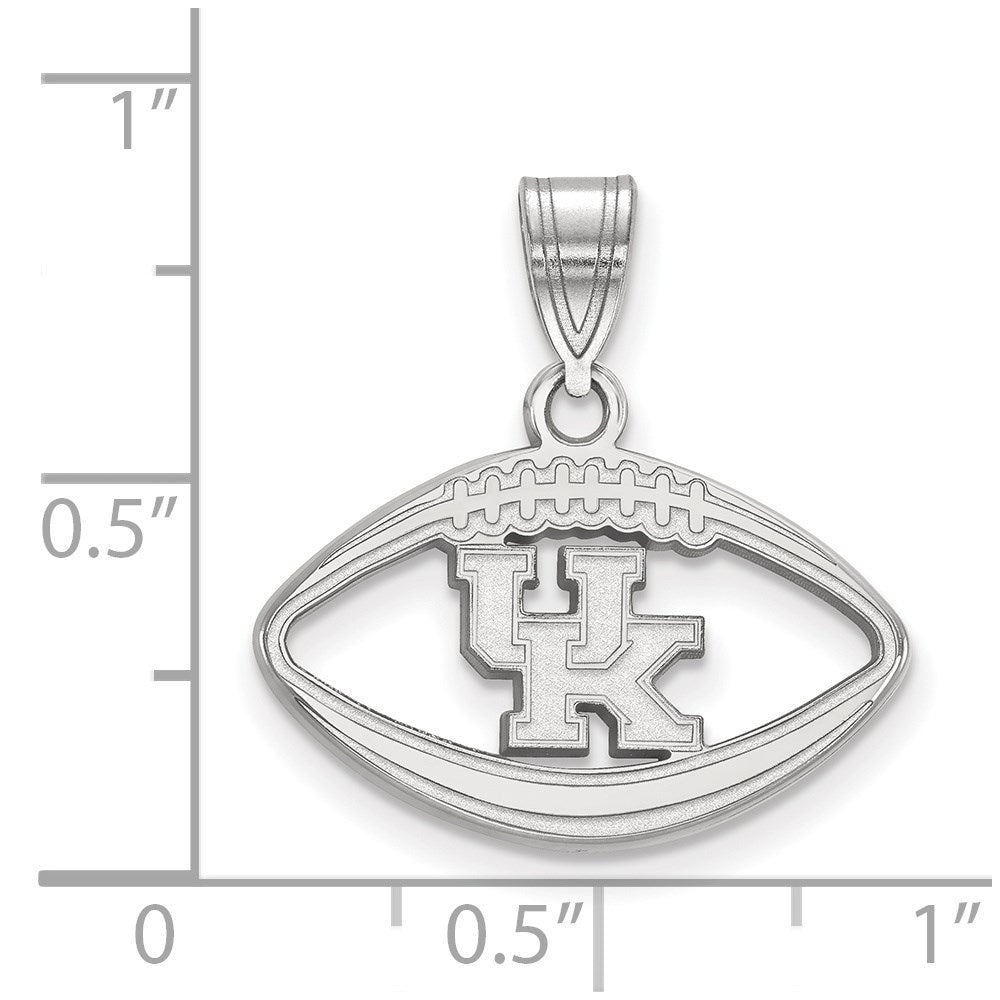 Sterling Silver Rhodium-plated LogoArt University of Kentucky U-K Football Pendant