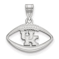 Sterling Silver Rhodium-plated LogoArt University of Kentucky U-K Football Pendant