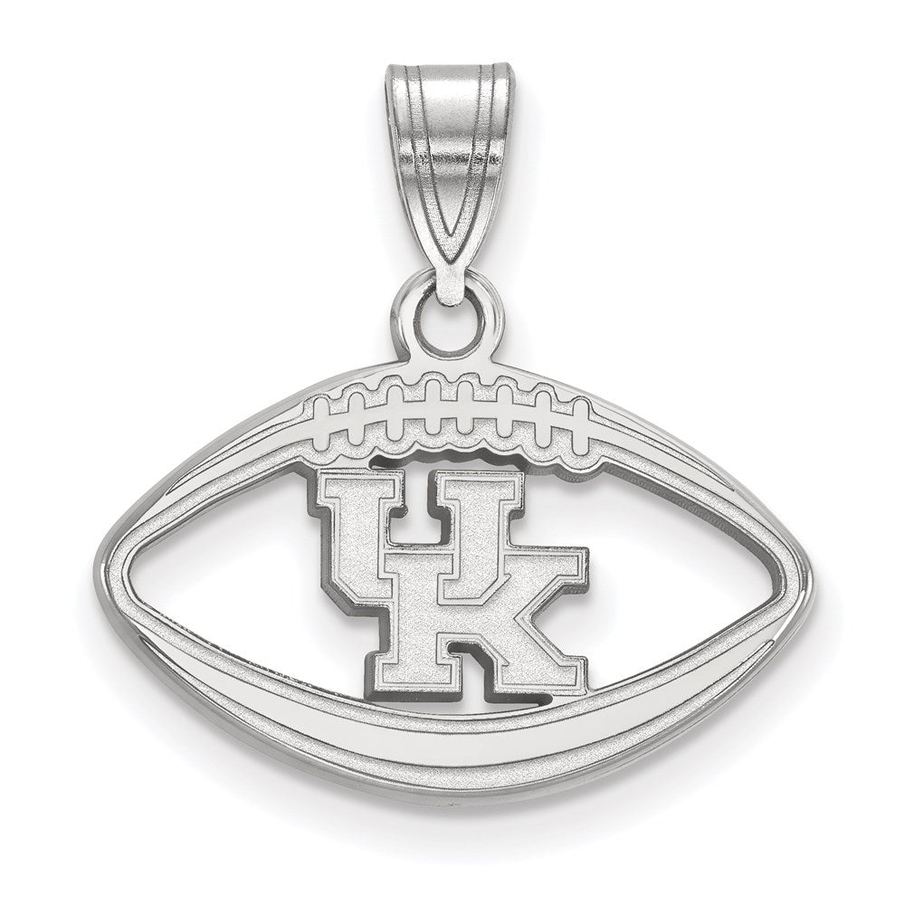 Sterling Silver Rhodium-plated LogoArt University of Kentucky U-K Football Pendant