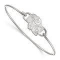 Sterling Silver Rhodium-plated LogoArt University of Kansas Jayhawk Small Center 7 inch Wire Bangle