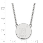 Sterling Silver Rhodium-plated LogoArt US Naval Academy Large Disc Pendant 18 inch Necklace