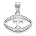 Sterling Silver Rhodium-plated LogoArt University of Tennessee Letter T Football Pendant
