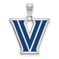 Sterling Silver Rhodium-plated LogoArt Villanova University Letter V Large Enameled Pendant