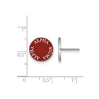 Sterling Silver Rhodium-plated LogoArt Alpha Sigma Alpha Sorority Text Color Enamel Post Earrings