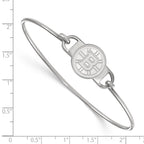 Sterling Silver Rhodium-plated NHL LogoArt Boston Bruins Small Center 7 inch Wire Bangle