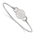 Sterling Silver Rhodium-plated NHL LogoArt Boston Bruins Small Center 7 inch Wire Bangle