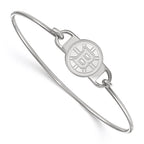 Sterling Silver Rhodium-plated NHL LogoArt Boston Bruins Small Center 7 inch Wire Bangle
