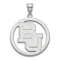 Sterling Silver Rhodium-plated LogoArt Baylor University Bears Extra Large Circle Pendant