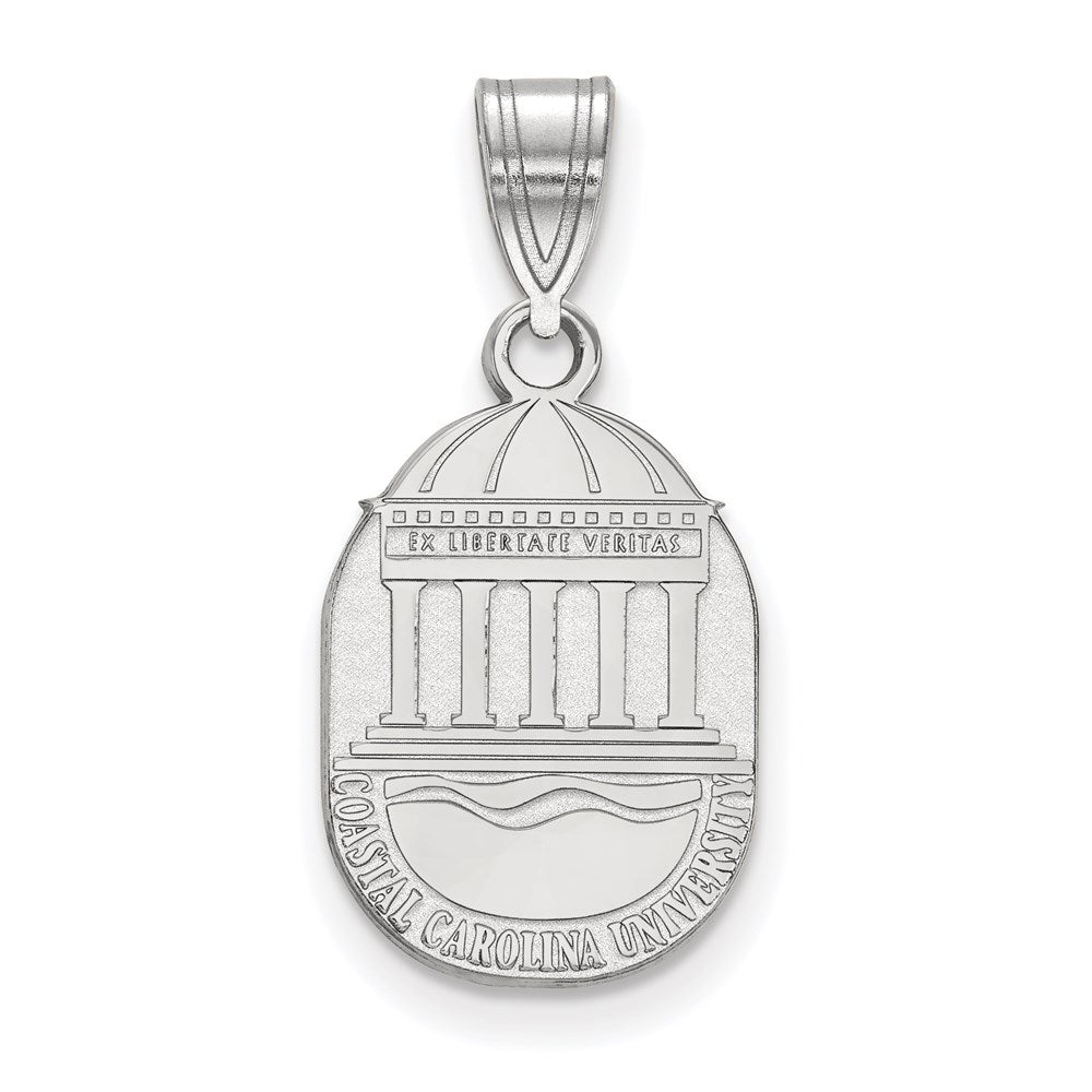 Sterling Silver Rhodium-plated LogoArt Coastal Carolina University Medium Crest Pendant