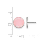 Sterling Silver Rhodium-plated LogoArt Delta Gamma Sorority Text Color Enamel Post Earrings