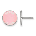 Sterling Silver Rhodium-plated LogoArt Delta Gamma Sorority Text Color Enamel Post Earrings