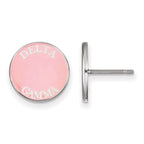 Sterling Silver Rhodium-plated LogoArt Delta Gamma Sorority Text Color Enamel Post Earrings
