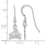 Sterling Silver Rhodium-plated LogoArt Furman University Paladins Extra Small Dangle Wire Earrings