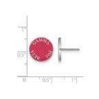 Sterling Silver Rhodium-plated LogoArt Gamma Phi Beta Sorority Text Color Enamel Post Earrings