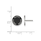 Sterling Silver Rhodium-plated LogoArt Kappa Alpha Theta Sorority Text Color Enamel Post Earrings