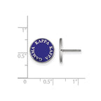 Sterling Silver Rhodium-plated LogoArt Kappa Kappa Gamma Sorority Text Color Enamel Post Earrings