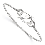 Sterling Silver Rhodium-plated NHL LogoArt Tampa Bay Lightning Small Center 7 inch Wire Bangle