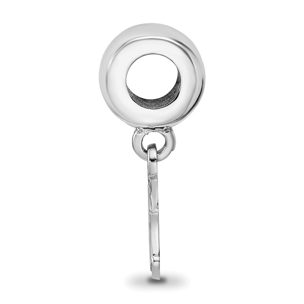 Sterling Silver Rhodium-plated LogoArt Marquette University M-U Extra Small Dangle Bead Charm