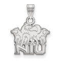 10k White Gold LogoArt Northern Illinois University N-I-U with Huskies Small Pendant