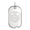 Sterling Silver Rhodium-plated NHL LogoArt Edmonton Oilers Small Dog Tag Pendant