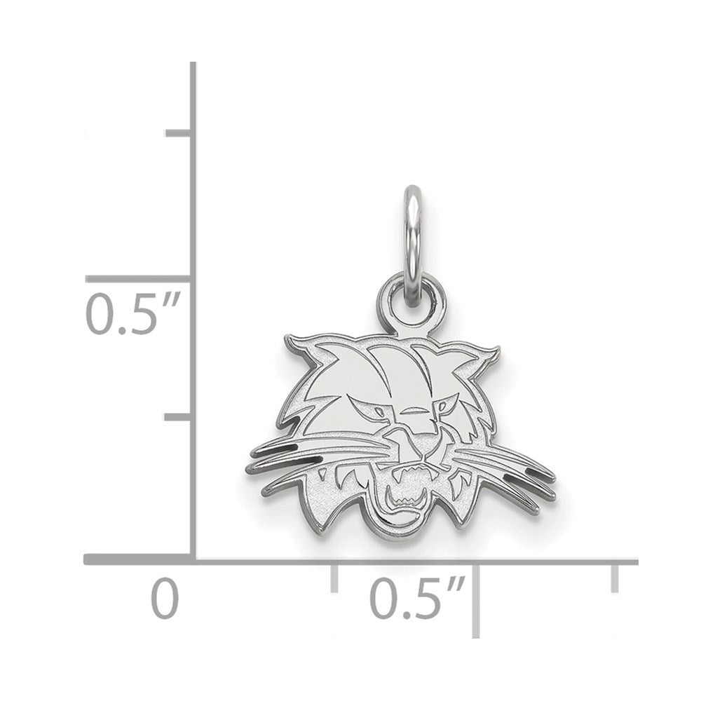 10k White Gold LogoArt Ohio University Bobcat Extra Small Pendant