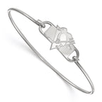 Sterling Silver Rhodium-plated NHL LogoArt Pittsburgh Penguins Small Center 7 inch Wire Bangle