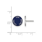 Sterling Silver Rhodium-plated LogoArt Phi Sigma Sigma Sorority Text Color Enamel Post Earrings