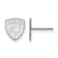 Sterling Silver Rhodium-plated NHL LogoArt Florida Panthers Extra Small Post Earrings