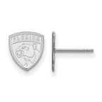 Sterling Silver Rhodium-plated NHL LogoArt Florida Panthers Extra Small Post Earrings