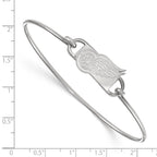 Sterling Silver Rhodium-plated NHL LogoArt Detroit Red Wings Small Center 7 inch Wire Bangle