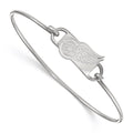 Sterling Silver Rhodium-plated NHL LogoArt Detroit Red Wings Small Center 7 inch Wire Bangle