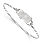 Sterling Silver Rhodium-plated NHL LogoArt Detroit Red Wings Small Center 7 inch Wire Bangle
