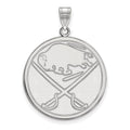 Sterling Silver Rhodium-plated NHL LogoArt Buffalo Sabres Extra Large Pendant